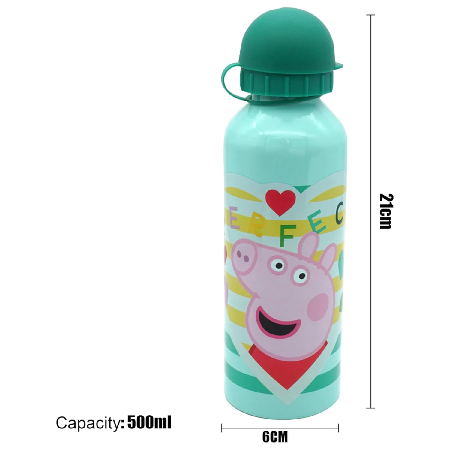 Peppa Pig Perfect aluminiowa butelka na wodę z nakrętką do picia 500 ml zdjęcie produktu