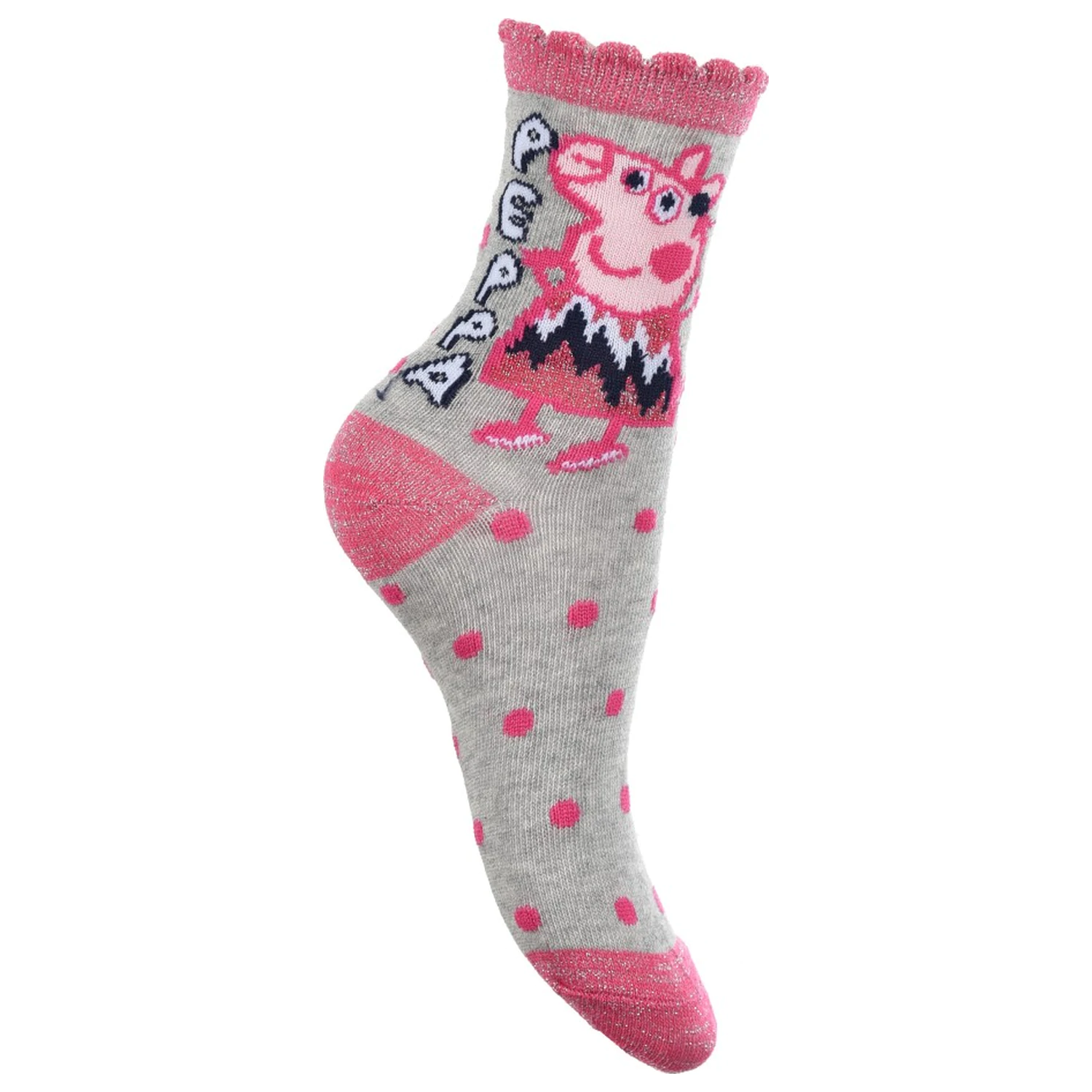 Peppa Pig Sparkle Steps Grey skarpetki dziecięce 27/30 zdjęcie produktu