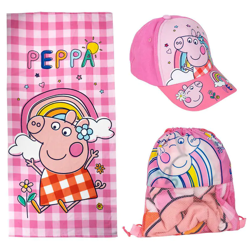 Zestaw Peppa Pig: ręcznik + torba + czapeczka zdjęcie produktu