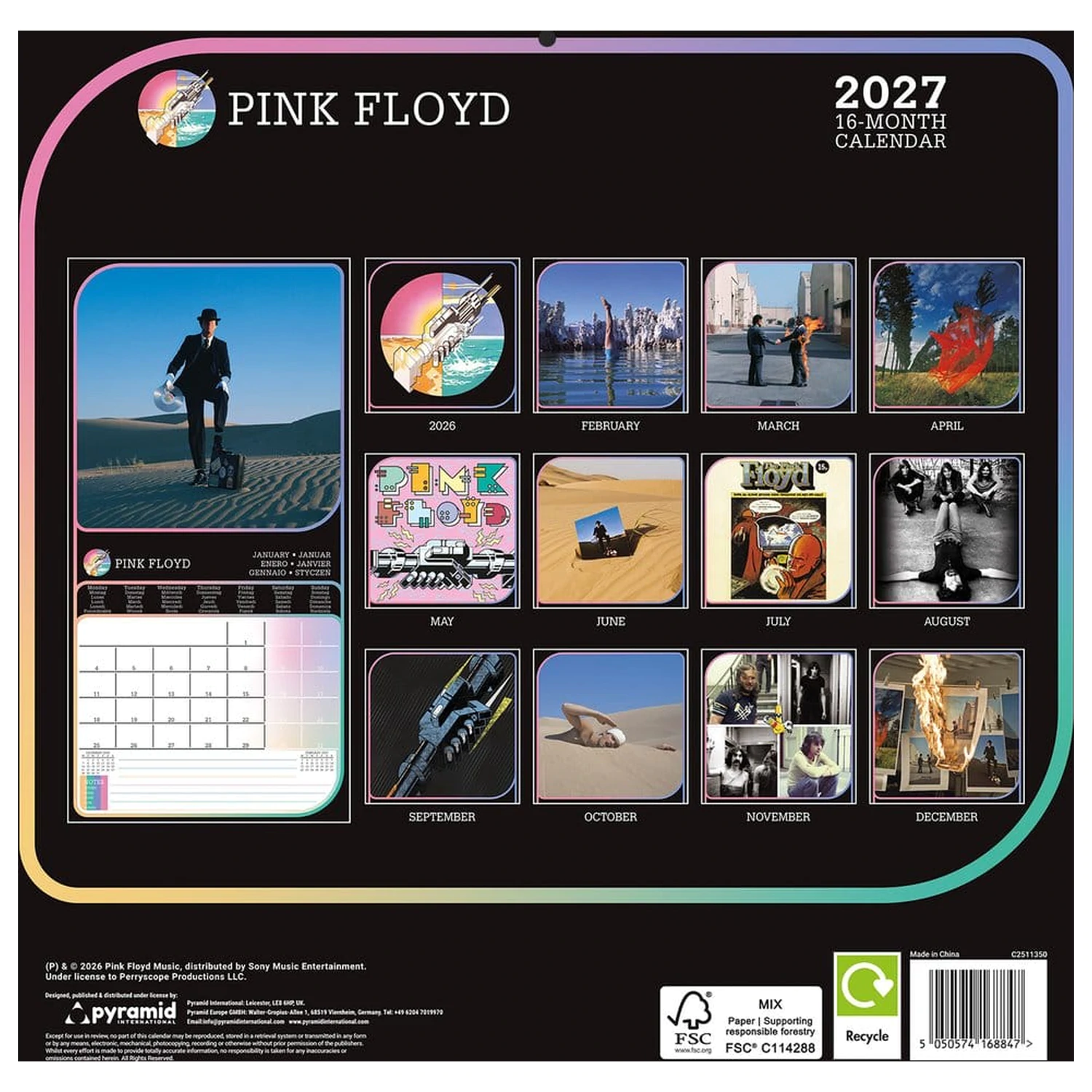 Pink Floyd Kalendarz 2027 30 x 30 cm zdjęcie produktu