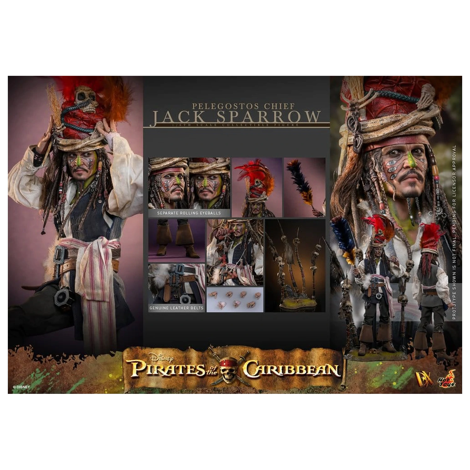 Pirates of the Caribbean: Dead Man's Chest Action DX Figurka 1/6 Pelegostos Chief Jack Sparrow 30 cm zdjęcie produktu