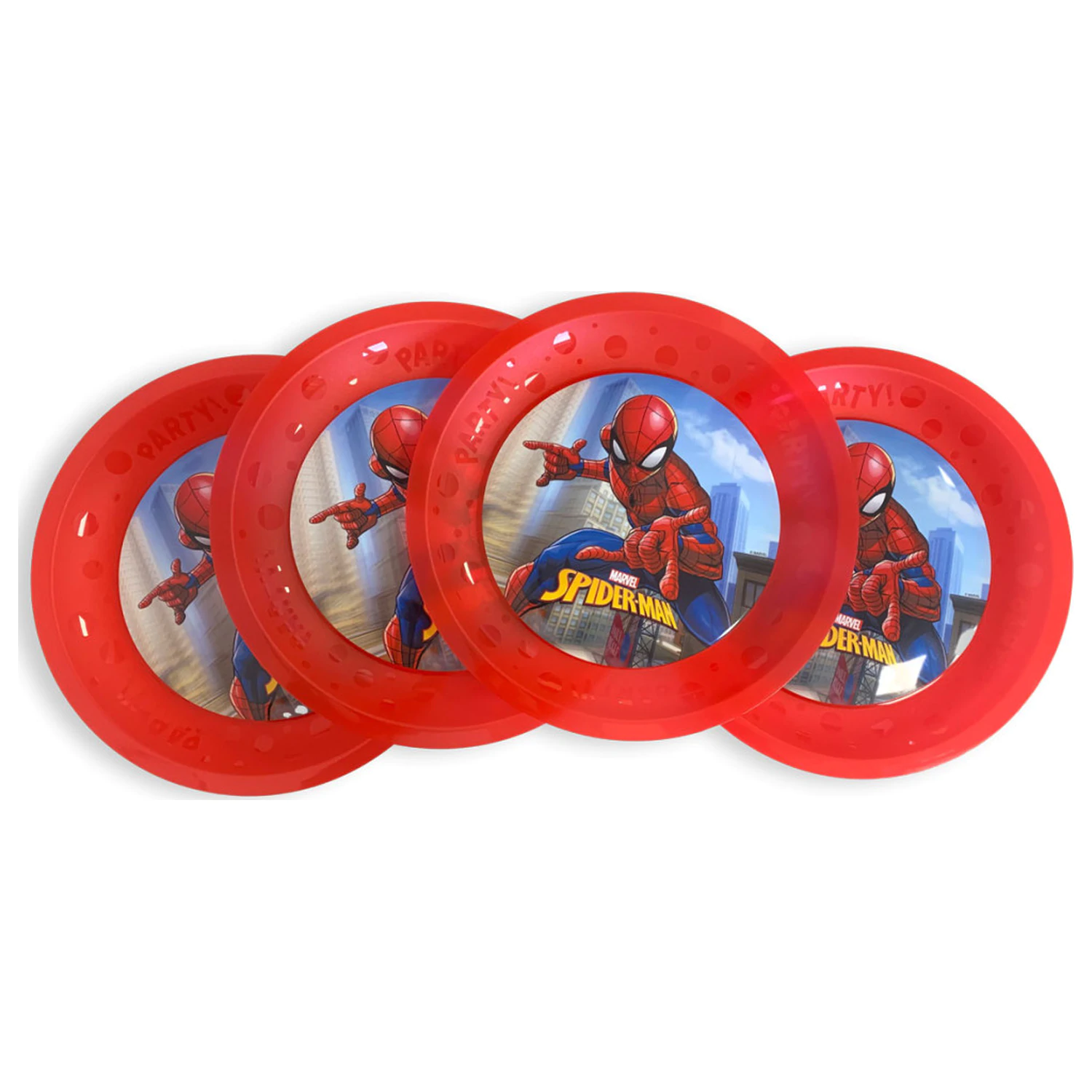 Spider-Man Crime Fighter micro premium płaski plastikowy talerz 4-częściowy zestaw 21 cm zdjęcie produktu