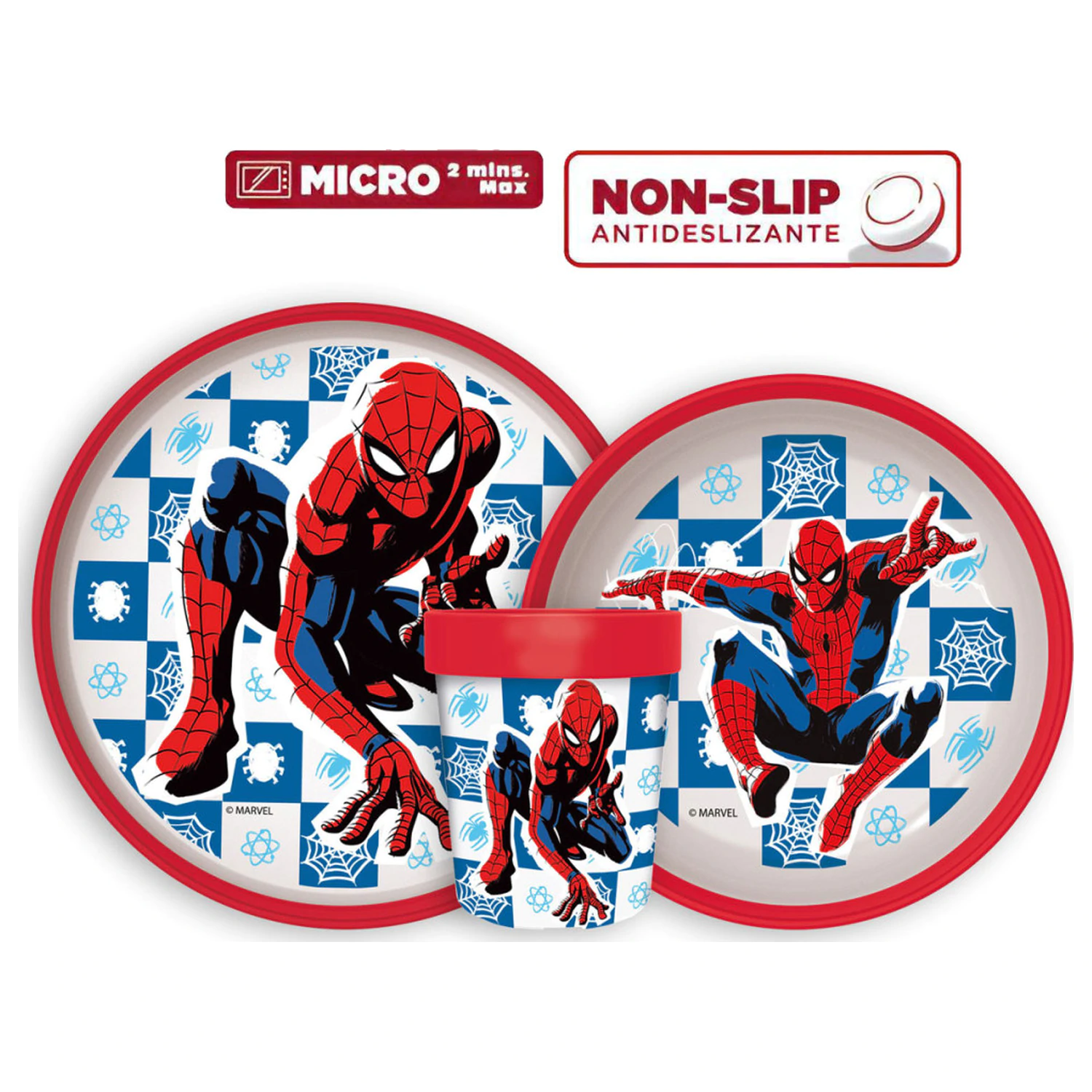 Spider-Man Midnight Flyer zestaw naczyń antypoślizgowych, Micro Plastic zestaw obiadowy zdjęcie produktu