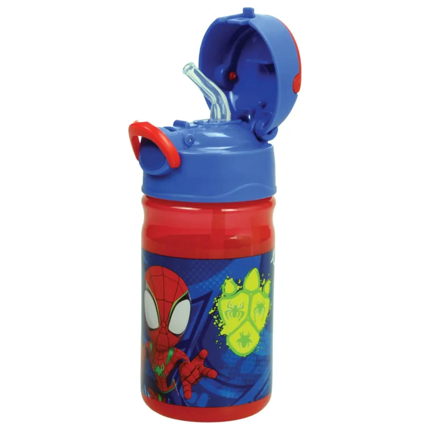 Spider-Man Spidey Dino Webs plastikowa butelka ze słomką z wieszakiem 350 ml zdjęcie produktu