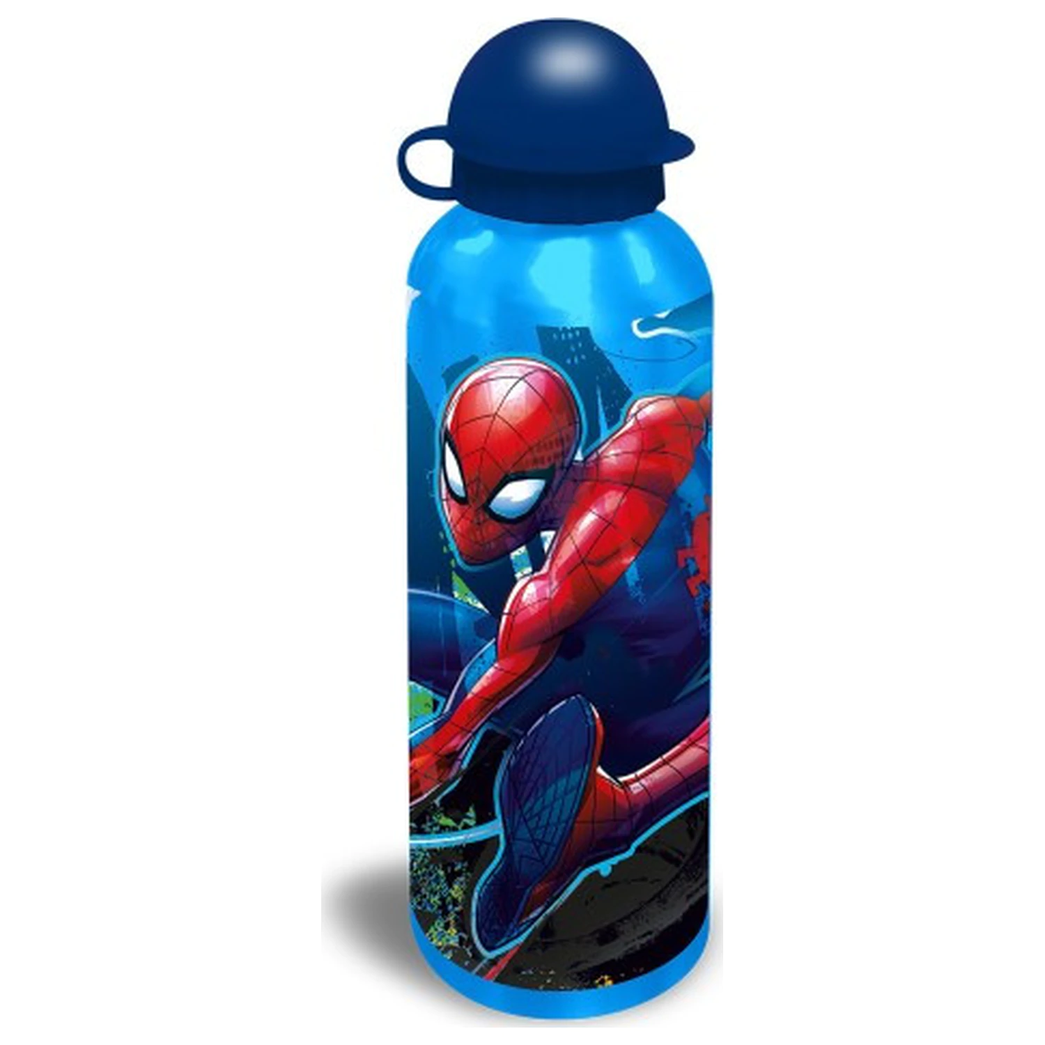 Butelka na wodę Spider-Man Web-Slinger niebieska aluminiowa z ustnikiem 500 ml zdjęcie produktu