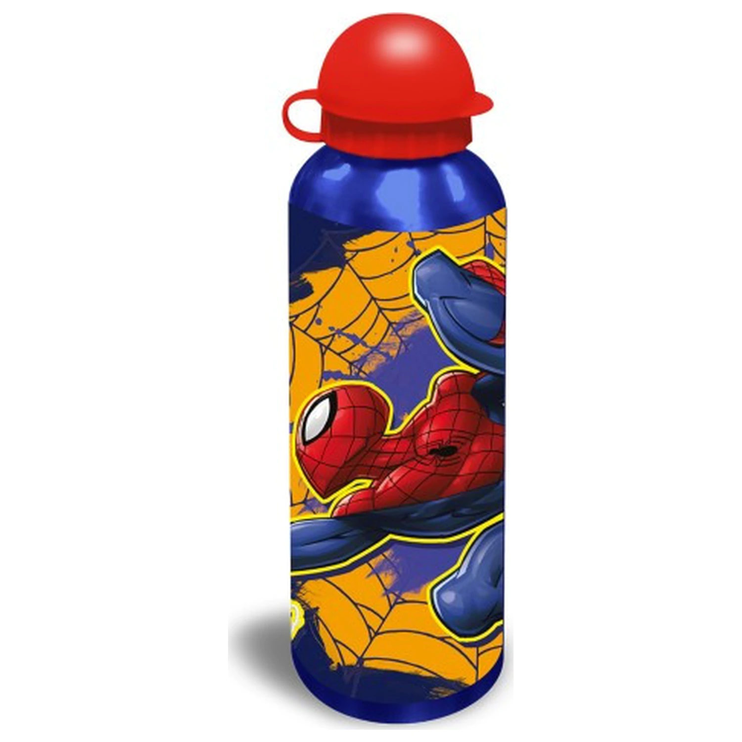Spider-Man Web-Slinger żółta aluminiowa butelka na wodę z nakrętką do picia 500 ml zdjęcie produktu