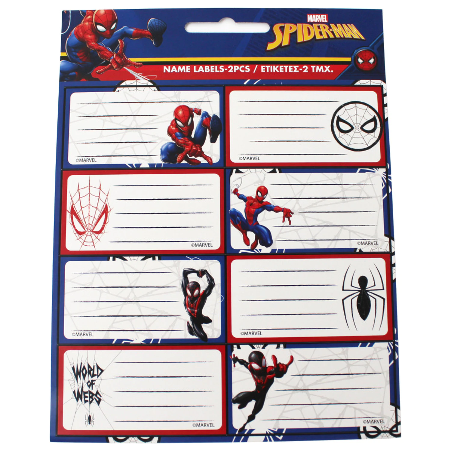 Spider-Man World of Webs etykiety na zeszyty 16 szt. zdjęcie produktu
