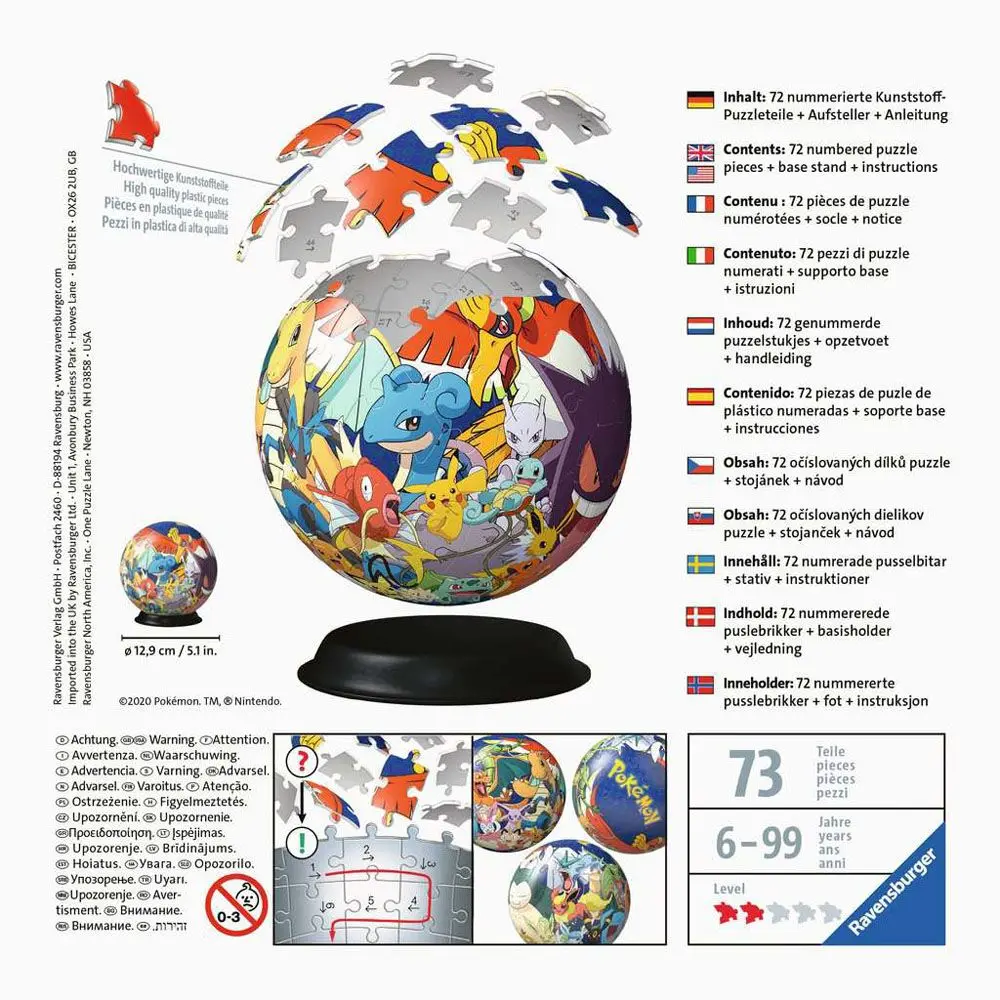 Pokémon 3D Puzzle Ball (73 elementy) zdjęcie produktu