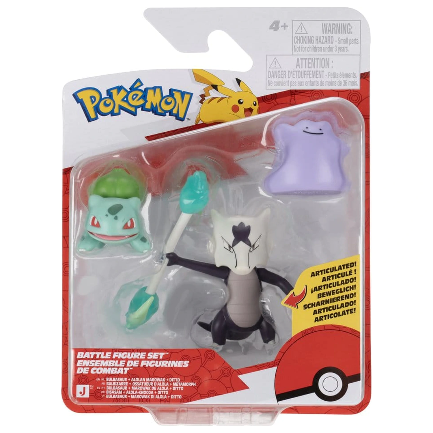 Pokémon Battle Figure Set Figurki Akcji Bulbasaur, Ditto i Alolan Marowak (zestaw 3 figurek) zdjęcie produktu