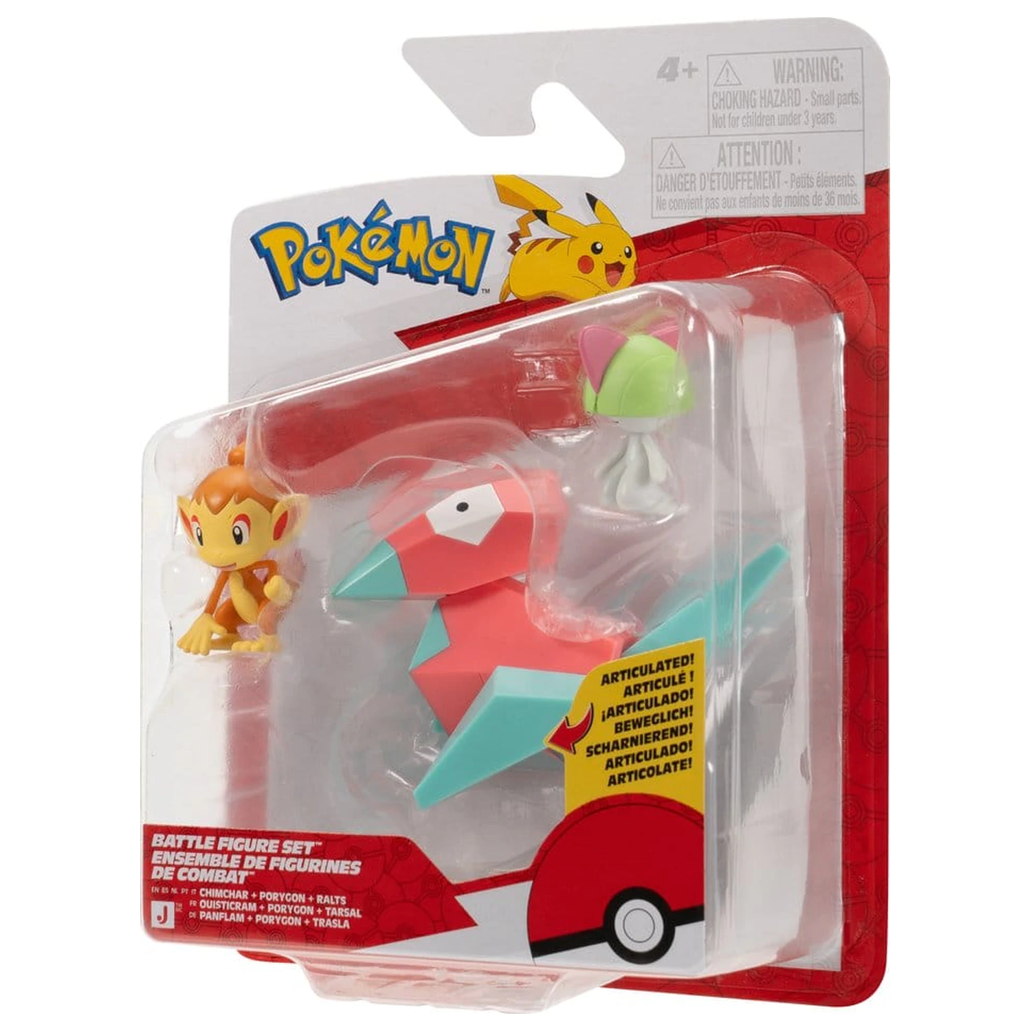 Pokémon Battle Figure Set Figurki akcji Chimchar, Ralts i Porygon (zestaw 3 figurek) zdjęcie produktu