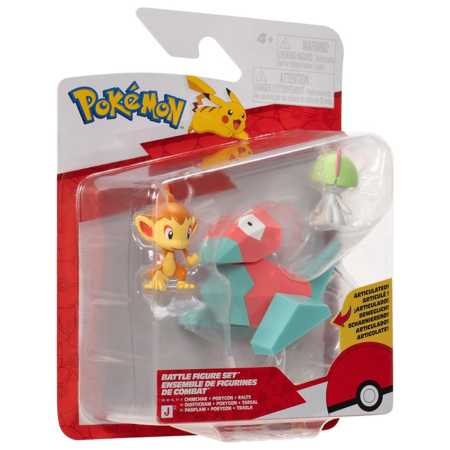 Pokémon Battle Figure Set Figurki akcji Chimchar, Ralts i Porygon (zestaw 3 figurek) zdjęcie produktu