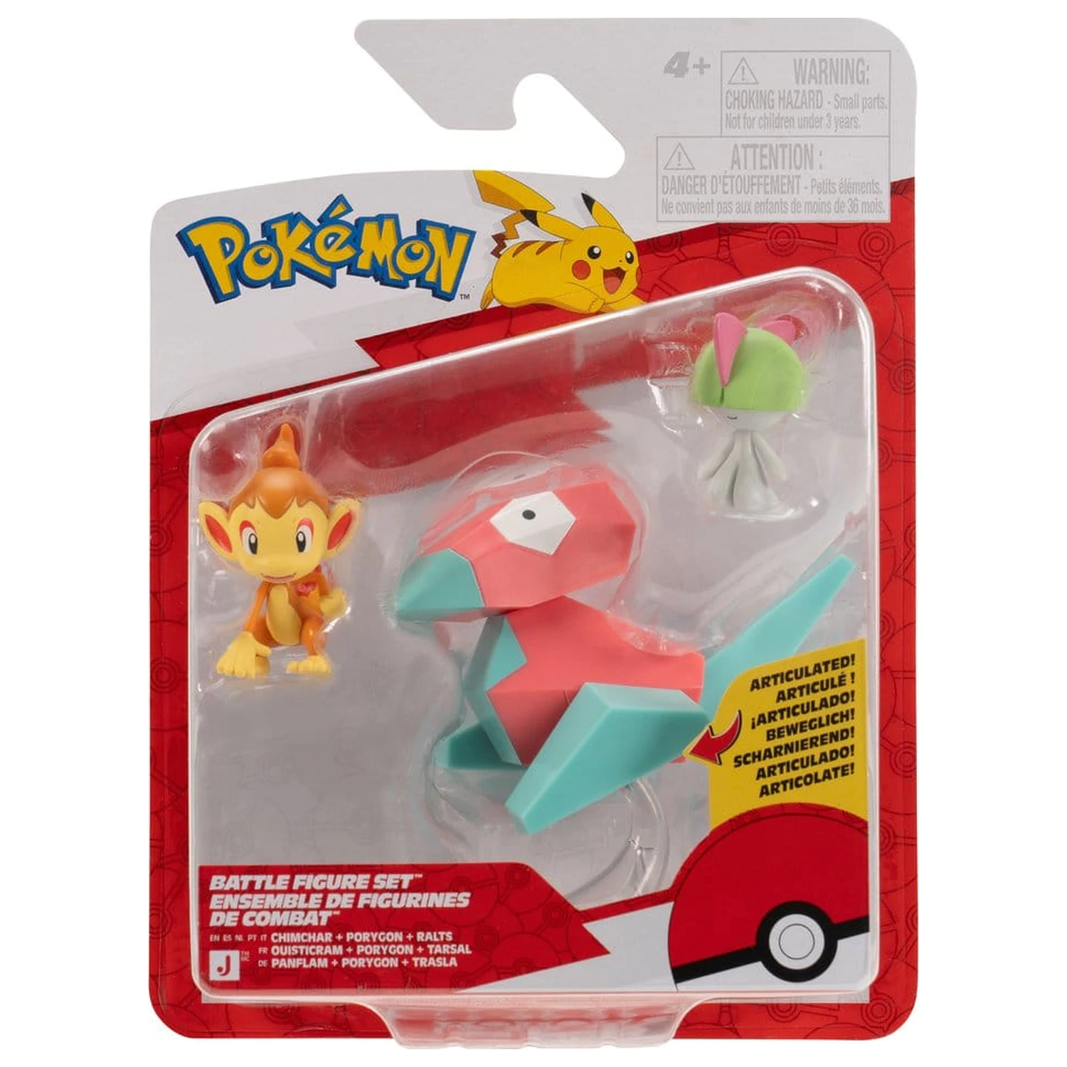 Pokémon Battle Figure Set Figurki akcji Chimchar, Ralts i Porygon (zestaw 3 figurek) zdjęcie produktu