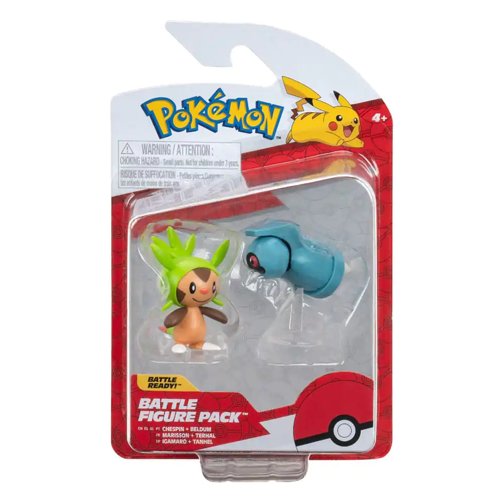 Pokémon Battle Figure First Partner Set Figurki 2-Pack Chespin, Beldum 5 cm zdjęcie produktu