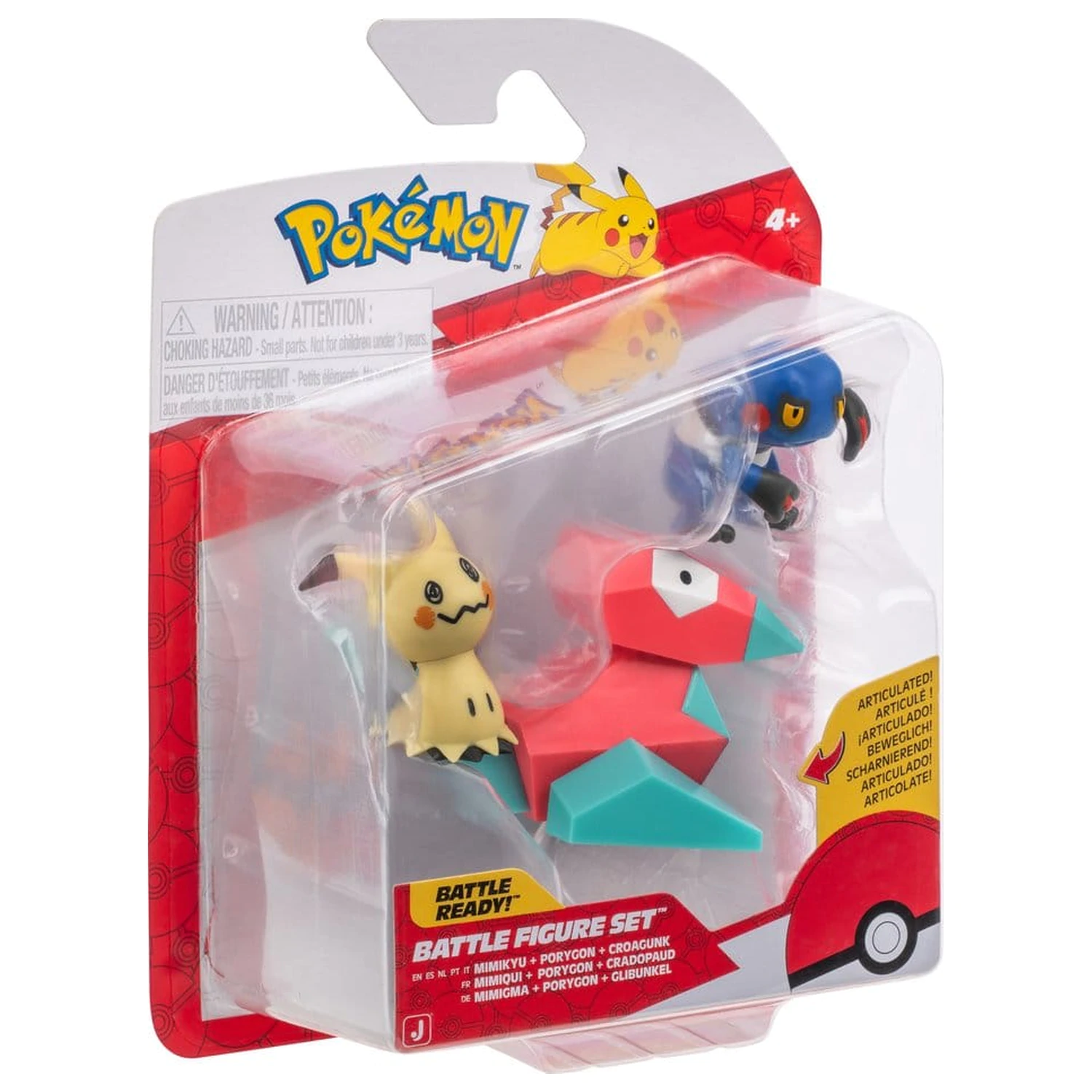 Zestaw 3 figurek bojowych Pokémon Mimikyu, Porygon & Croagunk zdjęcie produktu