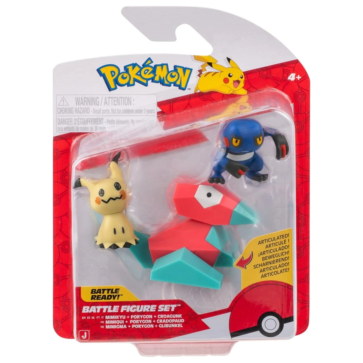Zestaw 3 figurek bojowych Pokémon Mimikyu, Porygon & Croagunk zdjęcie produktu