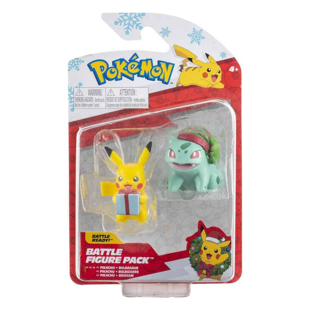 Pokémon Battle Figure Pack Mini Figurki 2-Pack Holiday Edition: Pikachu & Bulbasaur 5 cm zdjęcie produktu