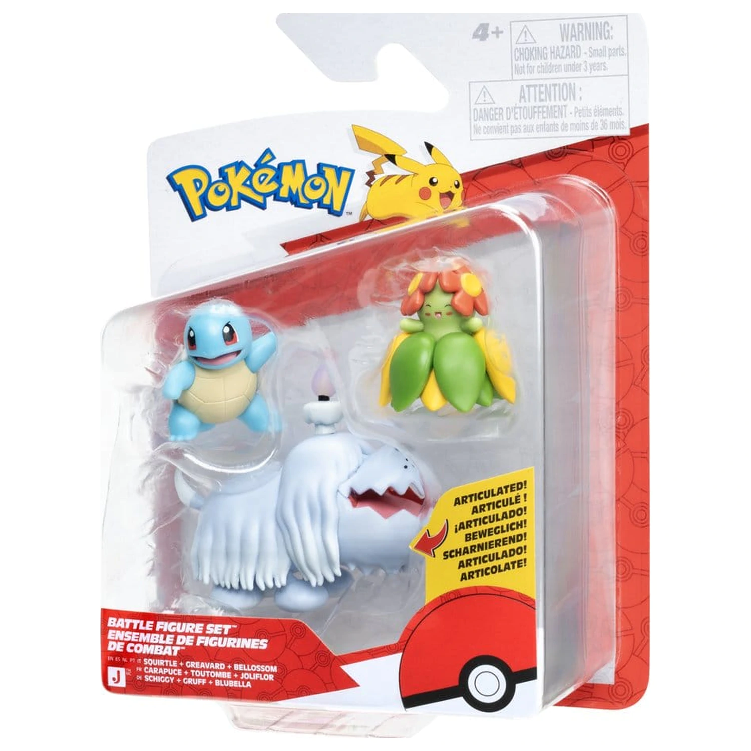 Pokémon Zestaw 3 figurek bojowych Squirtle, Greavard i Bellossom zdjęcie produktu