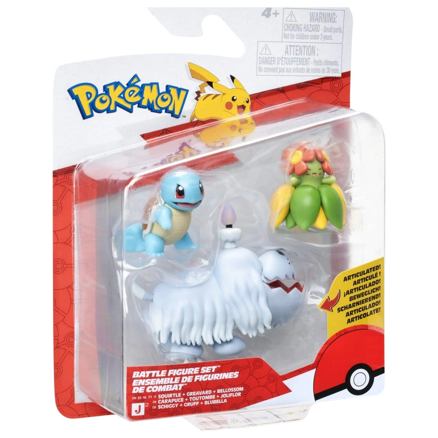 Pokémon Zestaw 3 figurek bojowych Squirtle, Greavard i Bellossom zdjęcie produktu