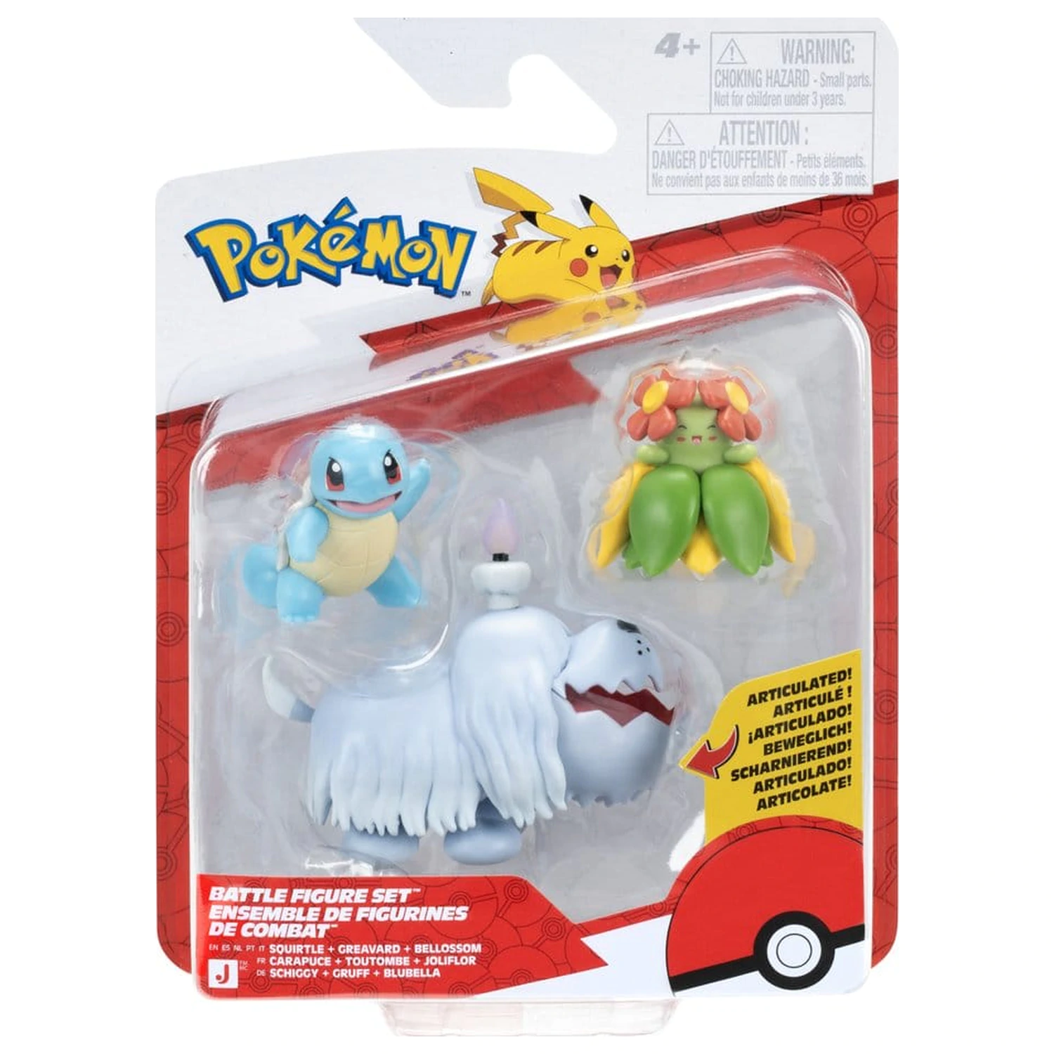 Pokémon Zestaw 3 figurek bojowych Squirtle, Greavard i Bellossom zdjęcie produktu
