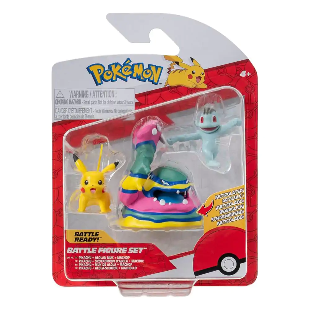 Zestaw Figurek Bitewnych Pokémon 3-pak Machop, Pikachu #1, Alolan Muk 5 cm zdjęcie produktu