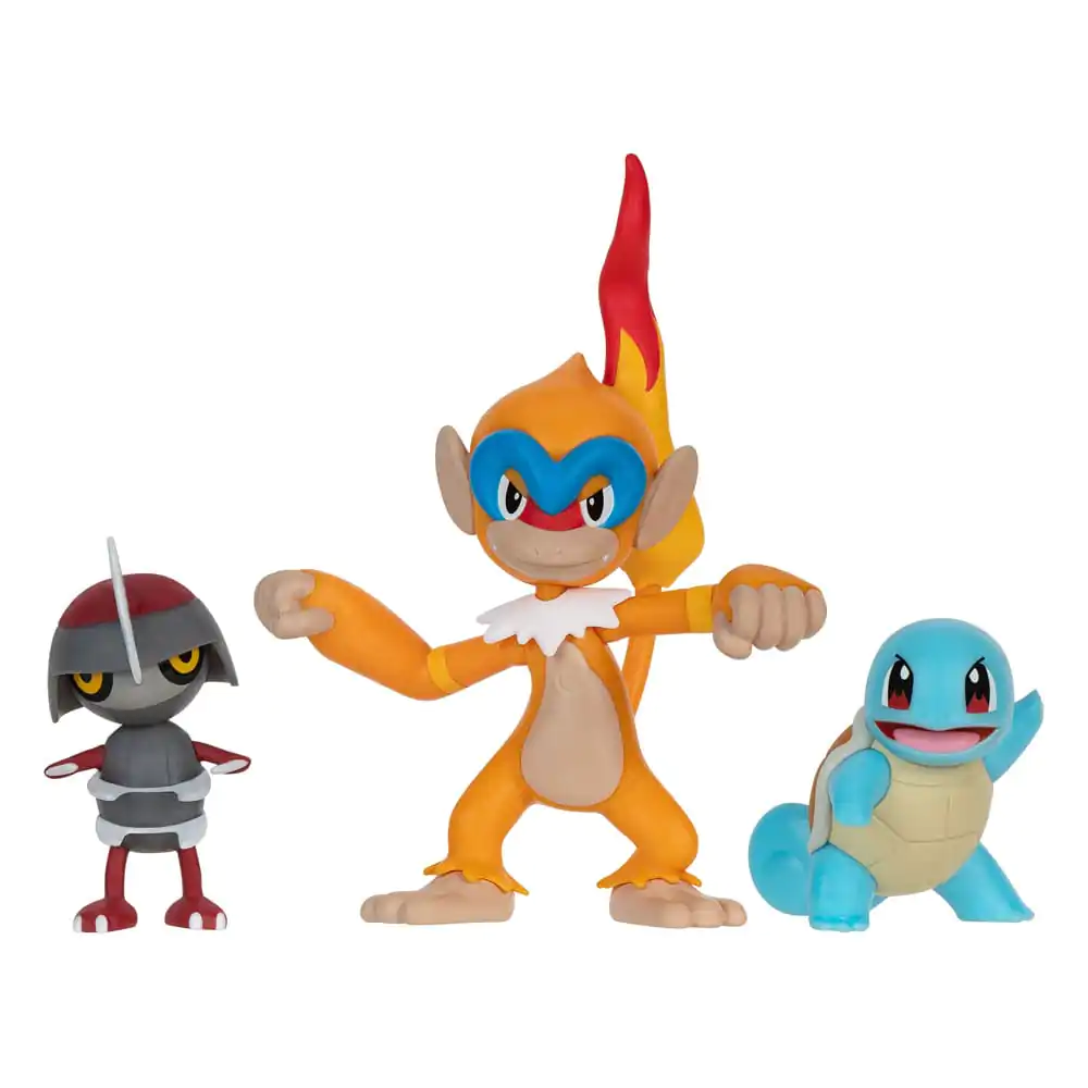 Pokémon Battle Figure Set 3-Pack Pawniard, Squirtle #1, Monferno 5 cm - Zestaw figurek bitewnych zdjęcie produktu