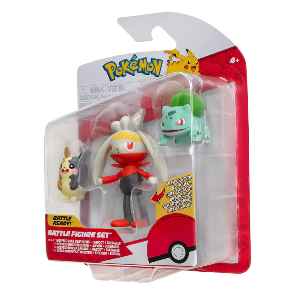 Zestaw figurek bojowych Pokémon 3-pak Morpeko (tryb Full-Belly), Bulbasaur #1, Raboot 5 cm zdjęcie produktu