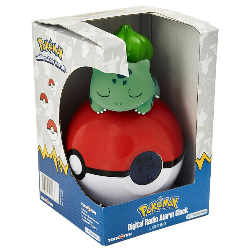 Budzik Pokémon Pokeball ze światłem Bulbasaur 18 cm zdjęcie produktu