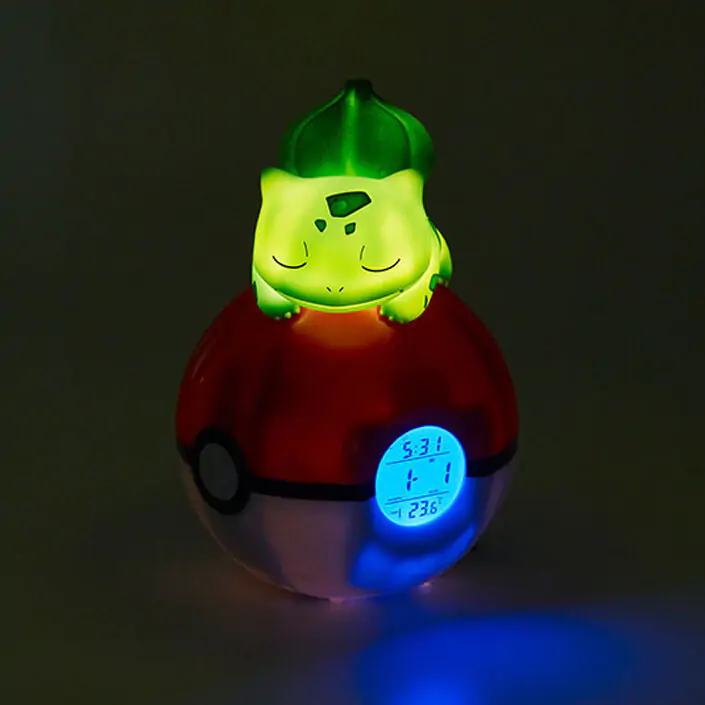 Budzik Pokémon Pokeball ze światłem Bulbasaur 18 cm zdjęcie produktu