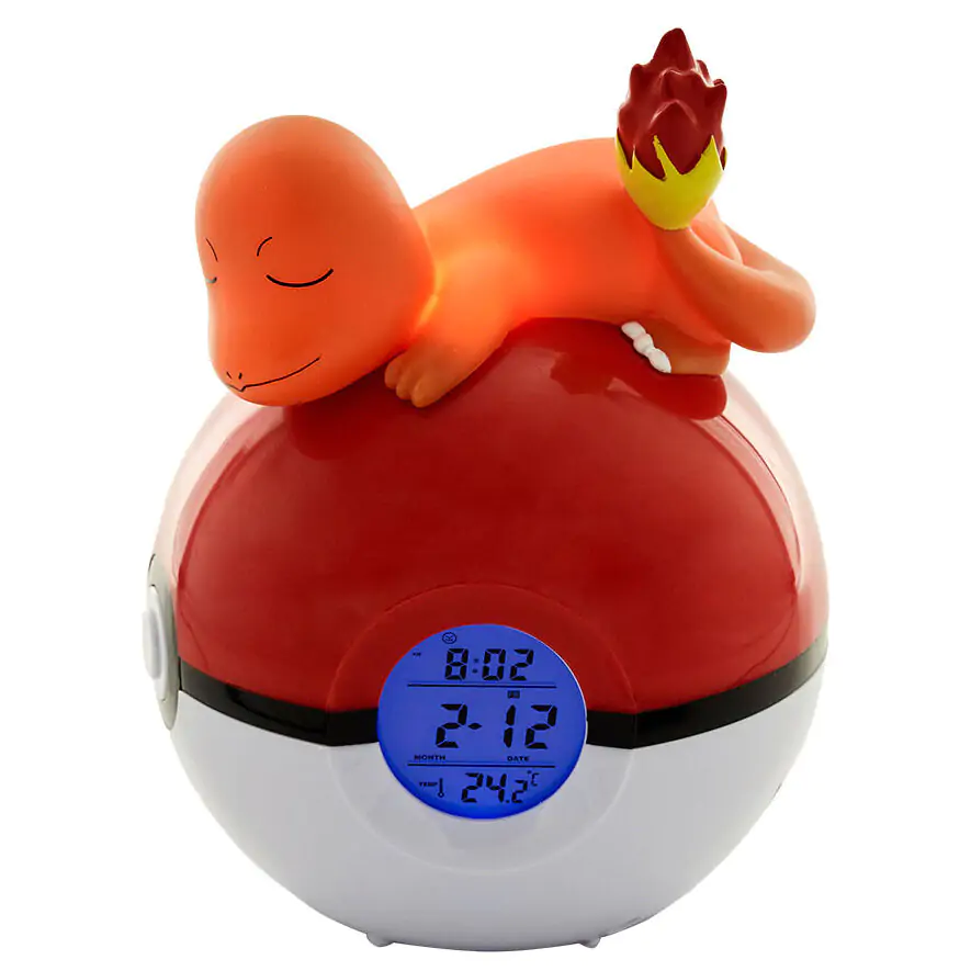 Budzik Pokémon Pokeball ze Światełkiem Charmander 18 cm zdjęcie produktu