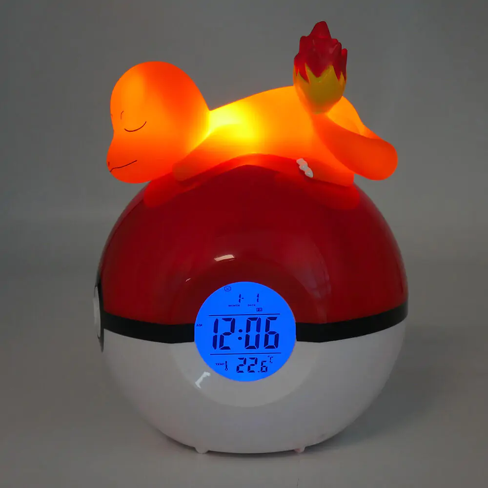 Budzik Pokémon Pokeball ze Światełkiem Charmander 18 cm zdjęcie produktu