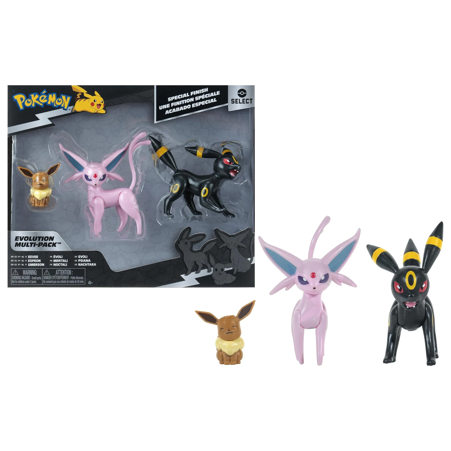 Pokémon Eevee, Espeon & Umbreon Multipack zestaw figurek ze specjalnym wykończeniem zdjęcie produktu