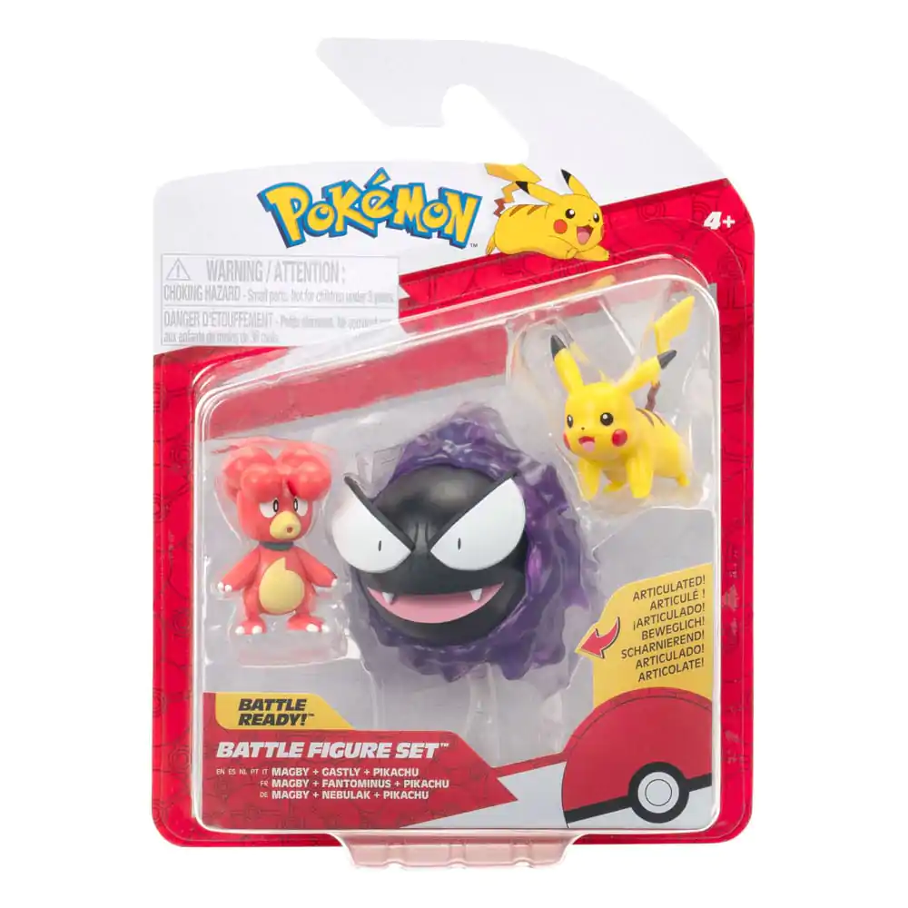 Pokémon First Partner Battle Figure Set Figurki 3-Pack Magby, Pikachu & Gastly zdjęcie produktu