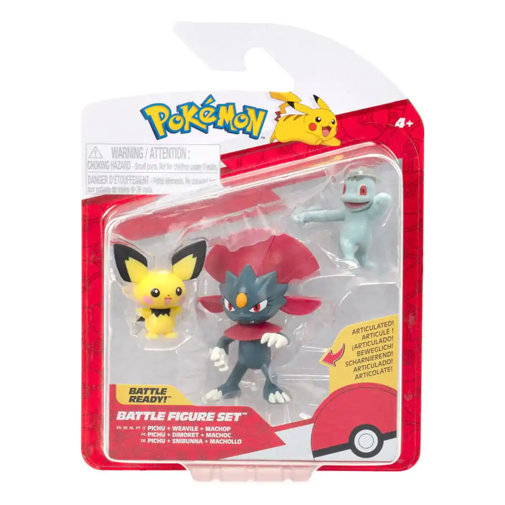 Pokémon Zestaw Figurek Bitewnych Pierwszego Partnera Figurki 3-pak Pichu, Machop & Weavile zdjęcie produktu