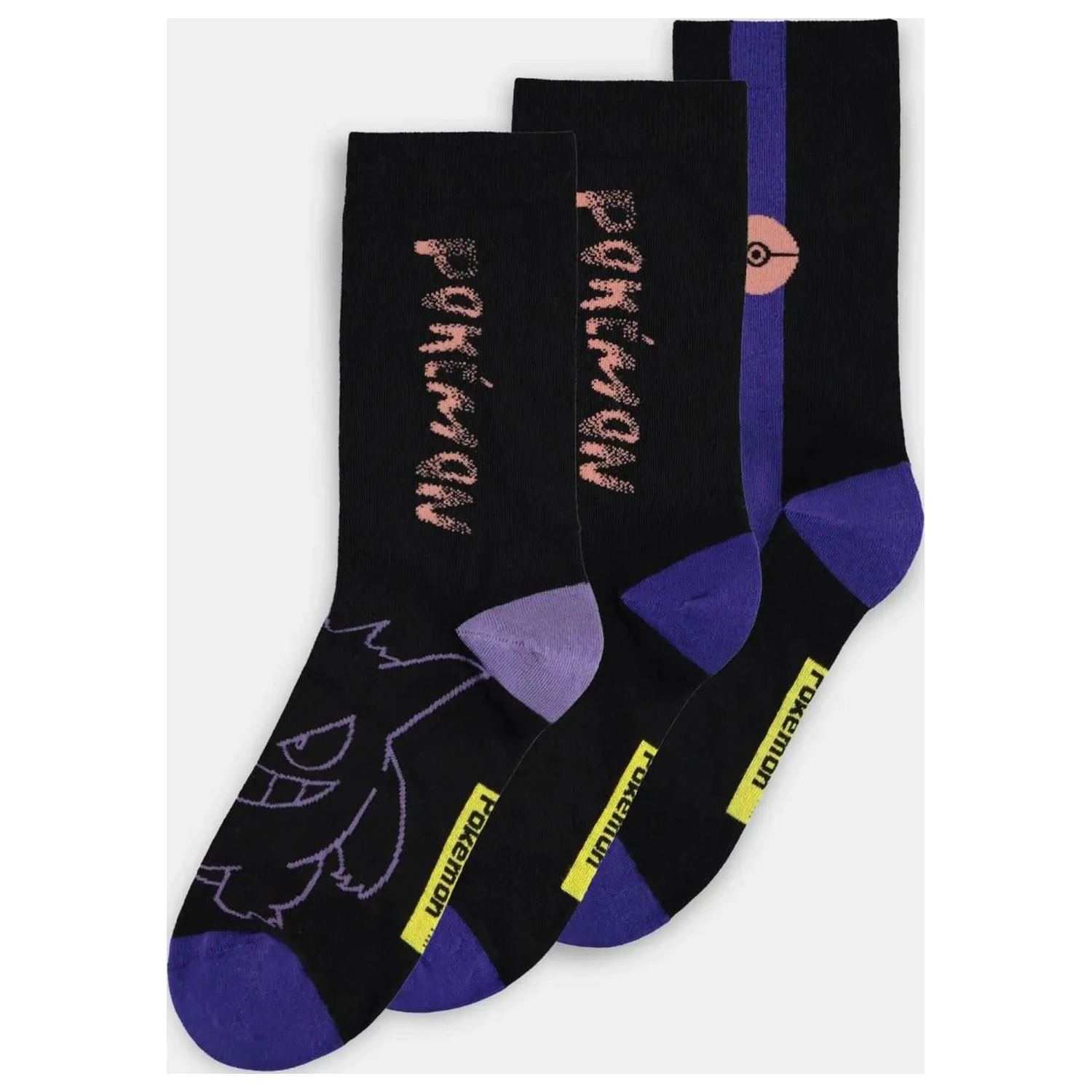Pokémon Gengar Pack of 3 pary skarpet (39-42) zdjęcie produktu