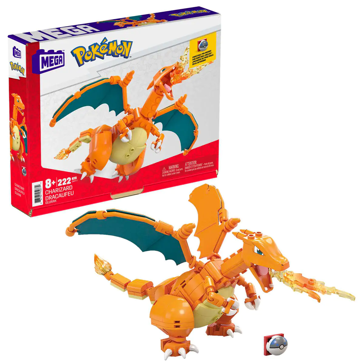 Pokémon Mega Construx Wonder Builders Zestaw Konstrukcyjny Charizard 10 cm zdjęcie produktu