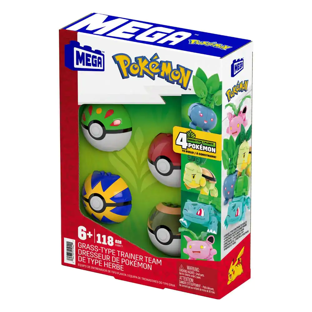 Pokémon MEGA Zestaw Konstrukcyjny Grass-Type Trainer Team Building Toy Kit zdjęcie produktu