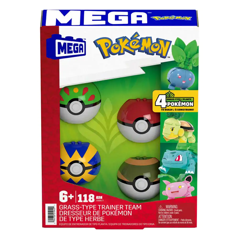 Pokémon MEGA Zestaw Konstrukcyjny Grass-Type Trainer Team Building Toy Kit zdjęcie produktu