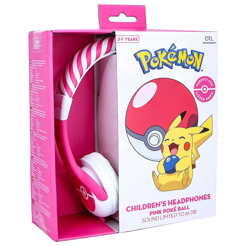 Pokemon Różowe Pokeball słuchawki dziecięce zdjęcie produktu