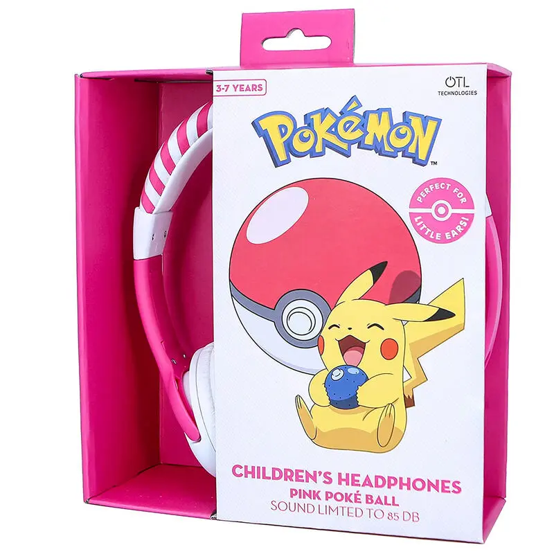 Pokemon Różowe Pokeball słuchawki dziecięce zdjęcie produktu