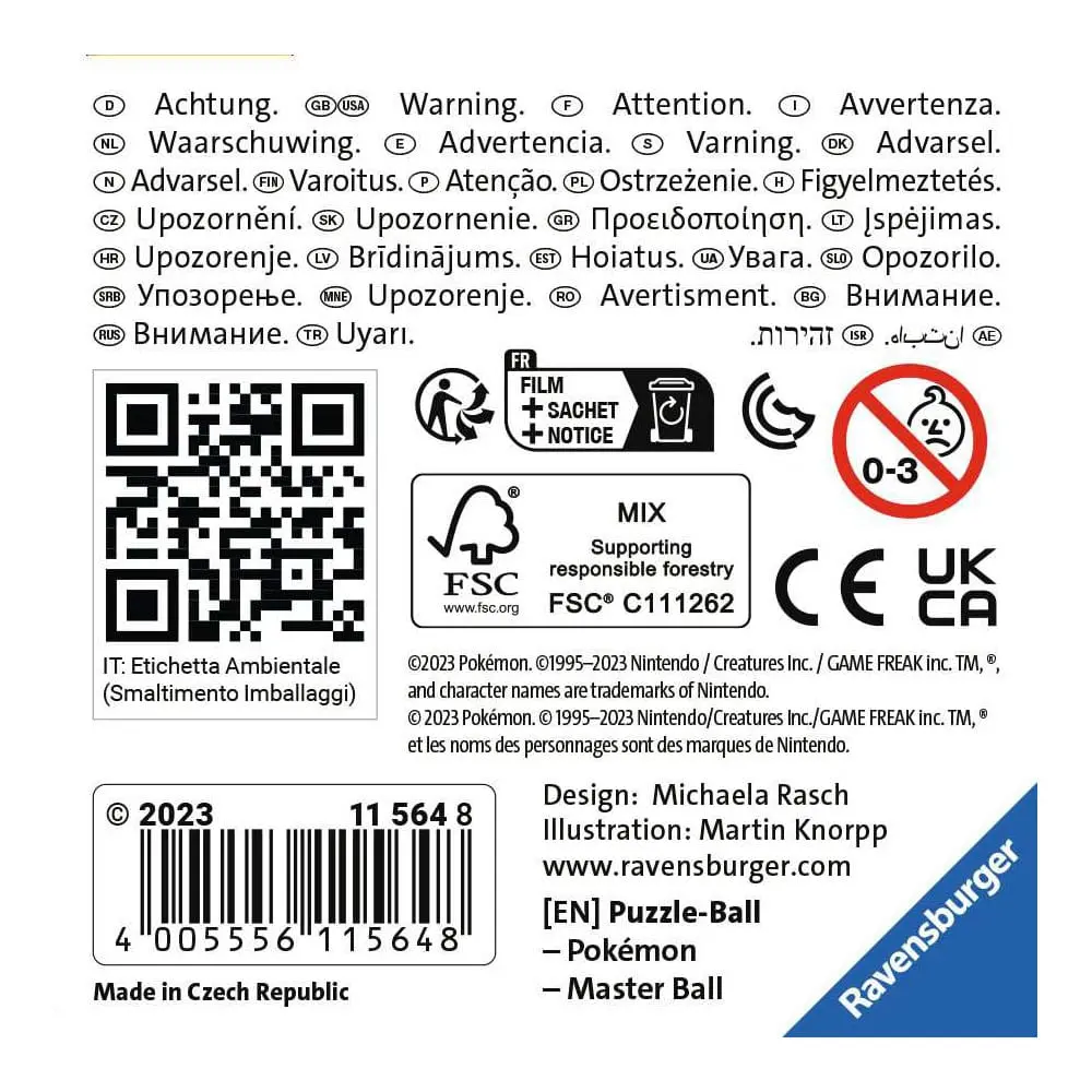 Pokémon Puzzle 3D Pokéballs: Master Ball (54 elementy) zdjęcie produktu