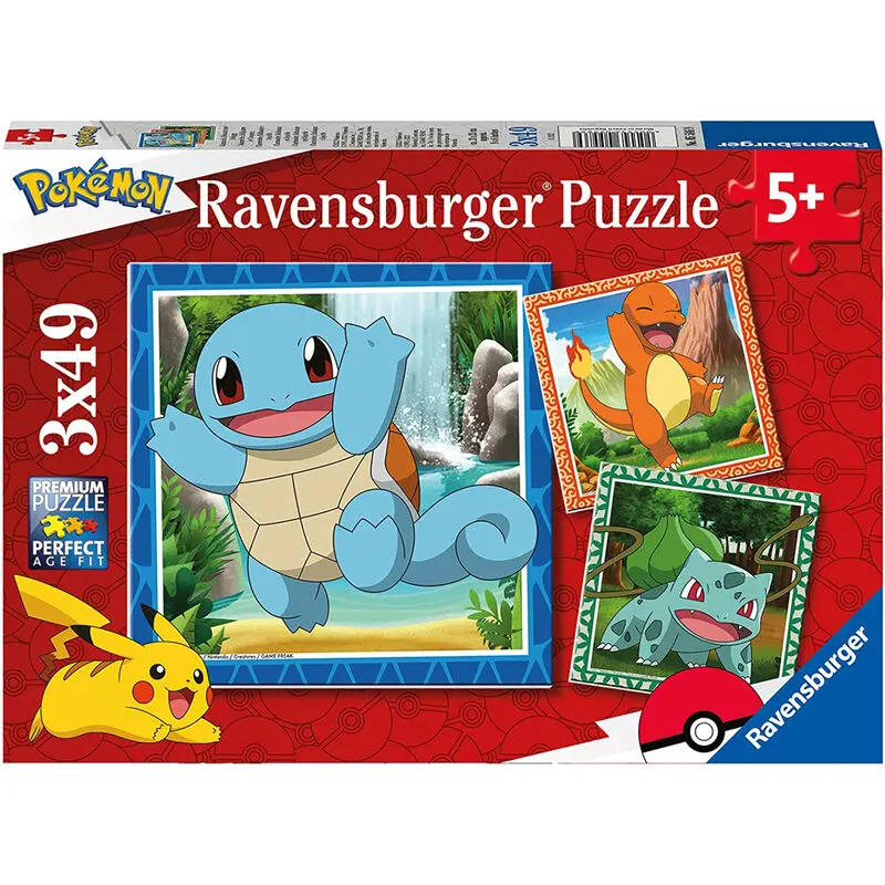 Pokemon puzzle 3x49 elementów zdjęcie produktu