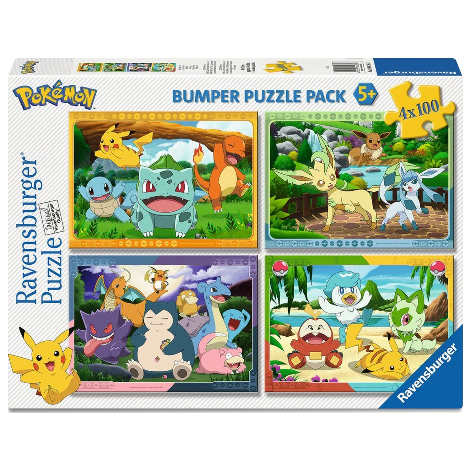 Pokemon puzzle 4x100 elementów zdjęcie produktu