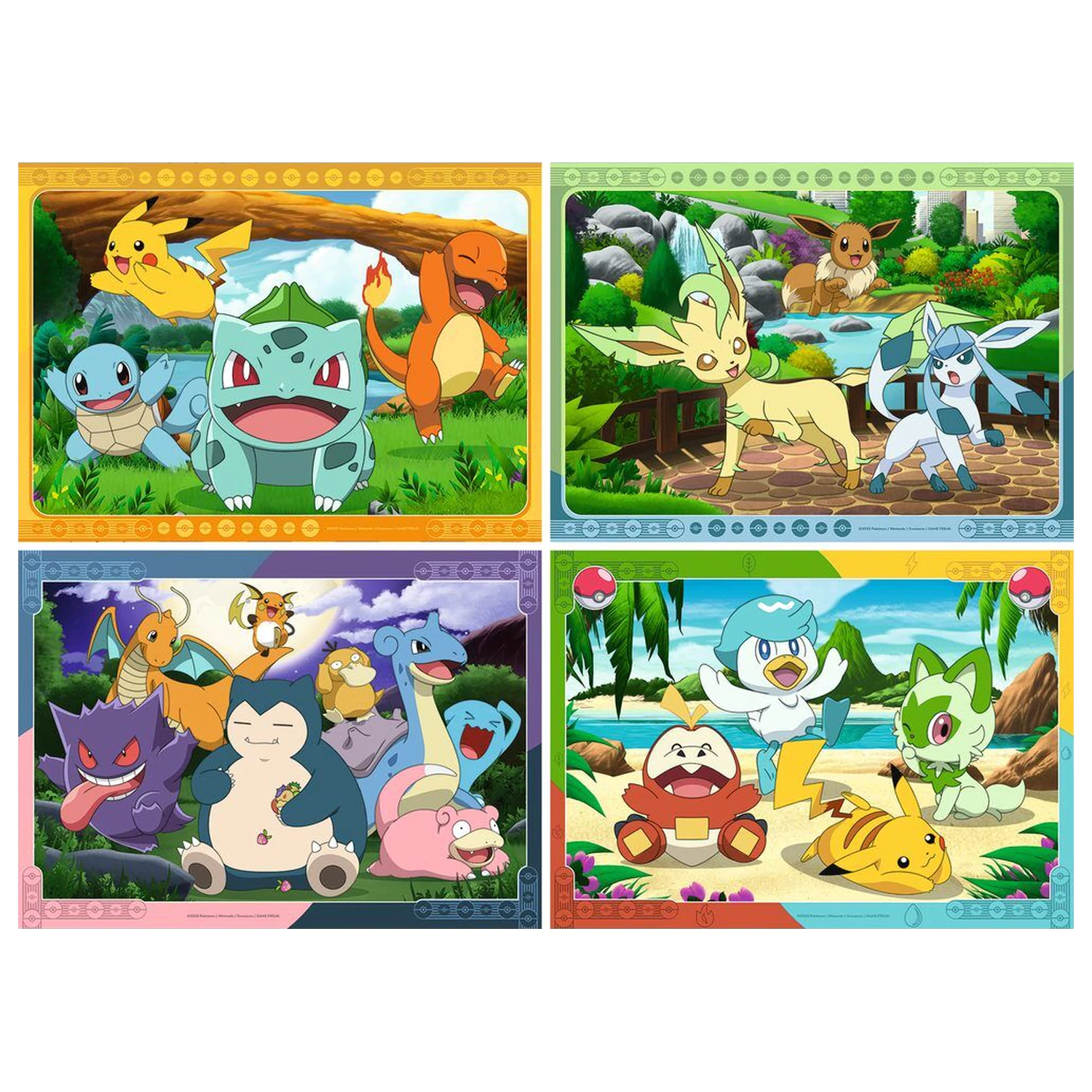 Pokemon puzzle 4x100 elementów zdjęcie produktu