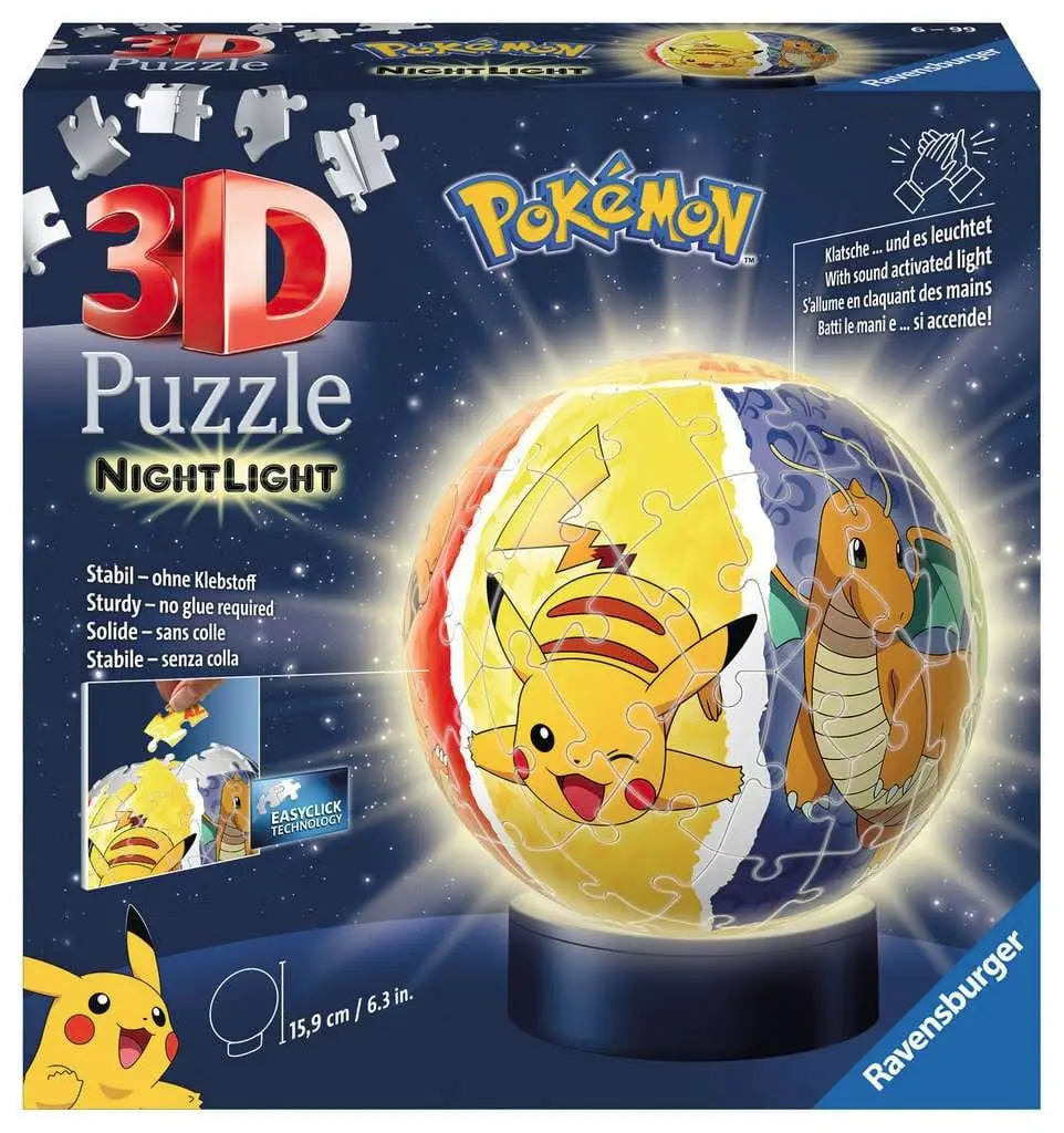 Pokémon 3D Puzzle Lampka Nocna Puzzle Ball (72 elementy) zdjęcie produktu