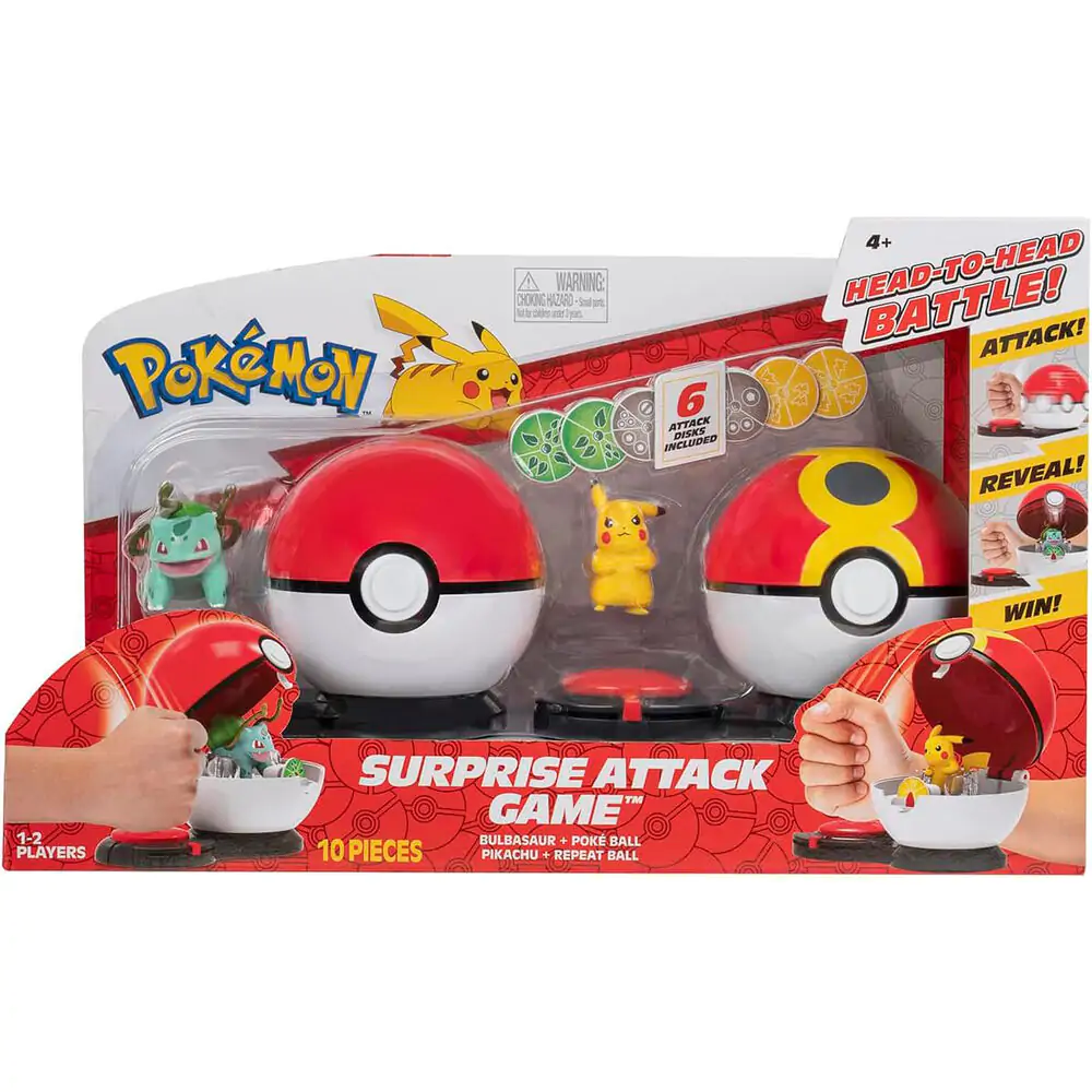 Pokémon Surprise Attack Gra Pikachu #2 z Quick Ball kontra Bulbasaur #3 z Poké Ball zdjęcie produktu