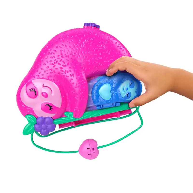 Polly Pocket Family of Sloths 2 w 1 zestaw do zabawy w klatce piersiowej zdjęcie produktu