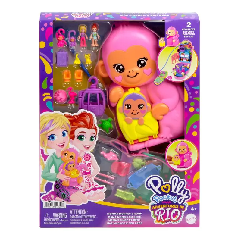 Polly Pocket zestaw do zabawy Mama monkey i torba dla dziecka zdjęcie produktu