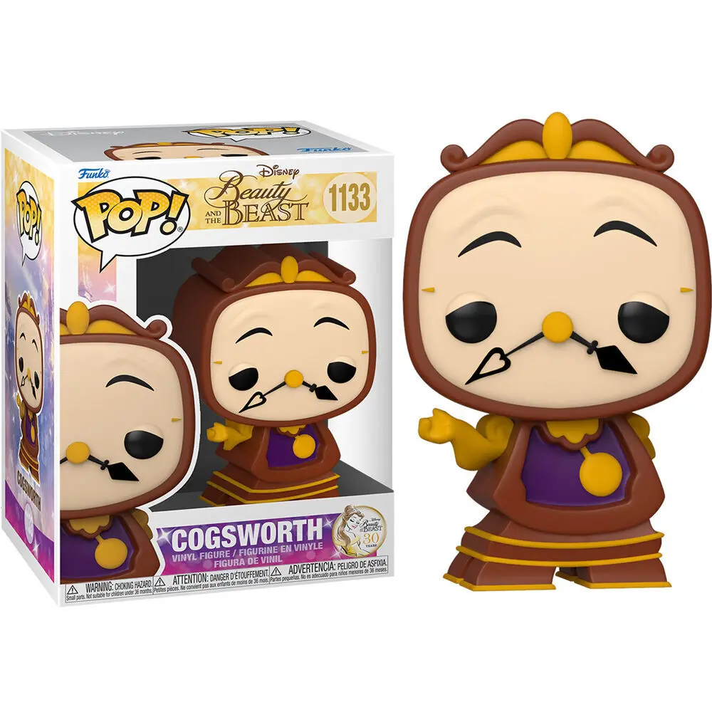 Beauty and the Beast POP! Movies Figurka winylowa Cogsworth 9 cm zdjęcie produktu