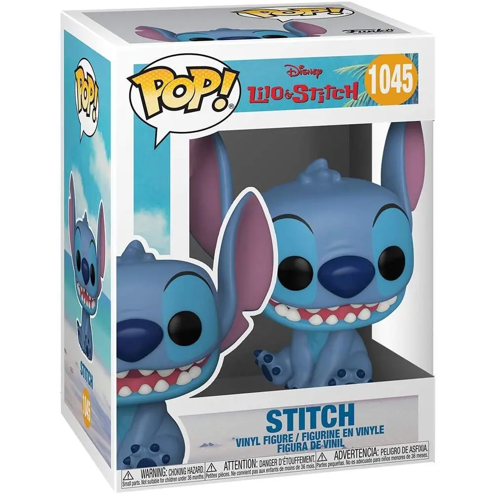 Lilo & Stitch POP! Disney Figurka winylowa Uśmiechnięty Siedzący Stitch 9 cm zdjęcie produktu