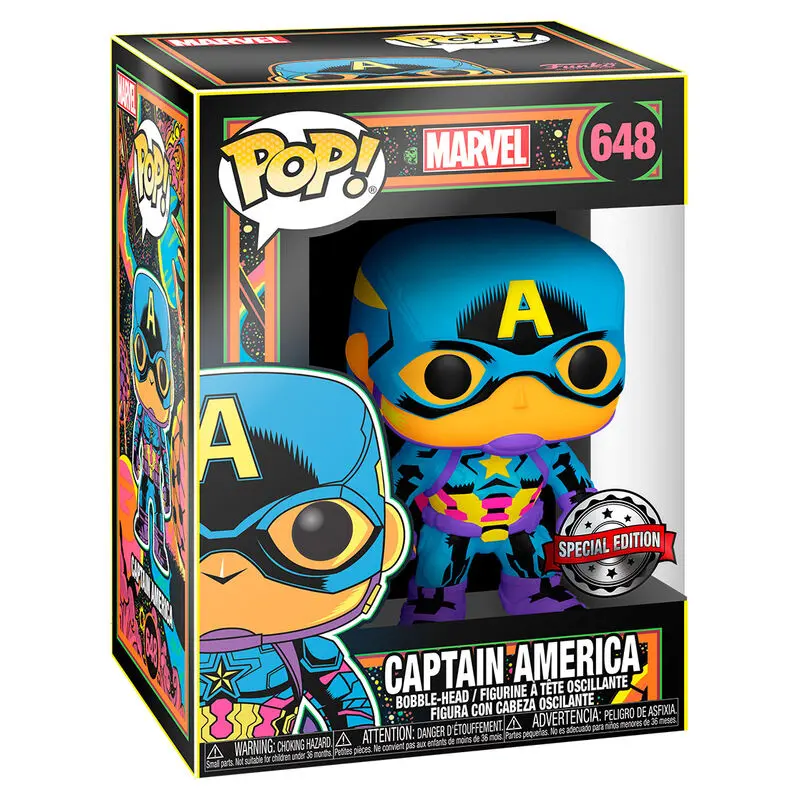 Marvel POP! Marvel Black Light Figurka winylowa Kapitan Ameryka 9 cm zdjęcie produktu